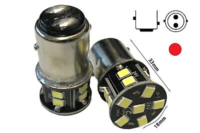 24V Lampada Led BAY15D 1157 P21/5W Colore Rosso 16 Smd 2835 No Polarita 360