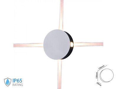 Applique Lampada LED da Muro Rotondo 4X1W 4000K Carcassa Bianca IP65