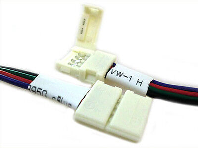 4 PZ Connettore 12mm Per Chiudere Striscia Led Smd RGB 5050 Senza Saldare