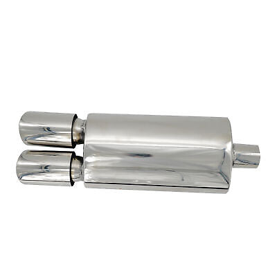 Marmitta rotonda doppia acciaio inox Scarico universale lucidato a specchio