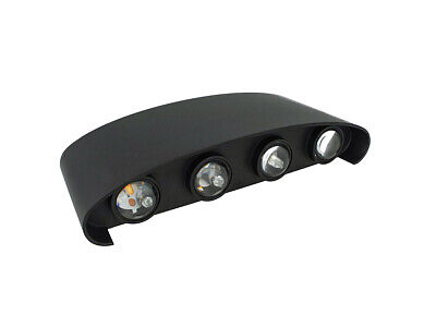 Applique Led Da Parete 8W Neutro 4000K Carcassa Nera Doppio Illuminazione