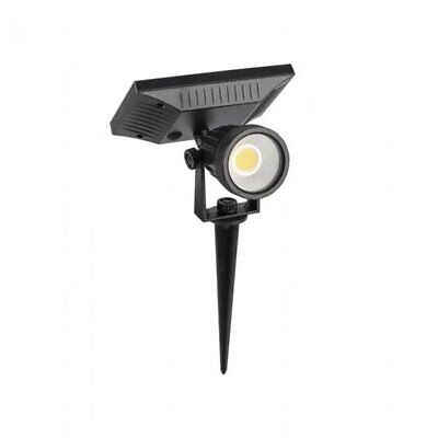 Faretto LED da Giardino con Picchetto Colore Nero Pannello Solare 2W 4000K IP65