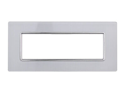 ETTROIT Placca In Vetro Serie Solar 6P Colore Bianco Compatibile Con Bticino
