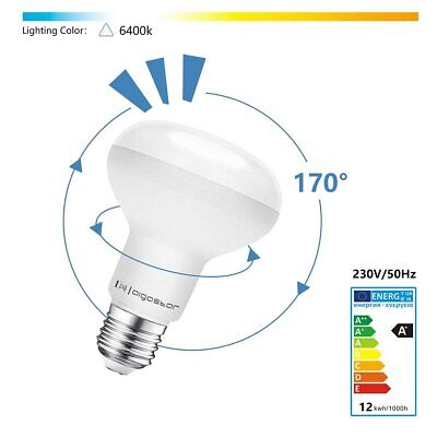 Lampadina LED E27 12W R80 Luce Bianca Fredda 6400k 1170 Lumens Angolo a Fascio