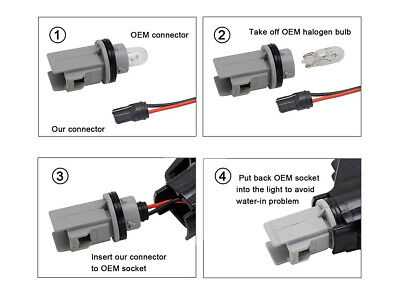 Kit Freccia Laterale a Led Side Marker Lente Trasparente Luce Bianco Per