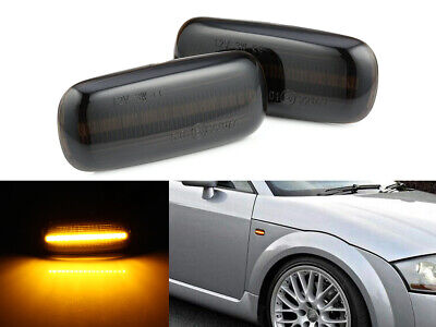 Kit Freccia Laterale a Led Side Marker Lente Nero Fume Luce Arancione Per