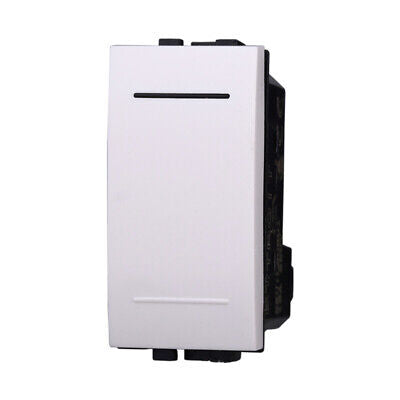 ETTROIT Pulsante 1P 16A Unipolare Colore BIANCO Compatibile Con Bticino Living