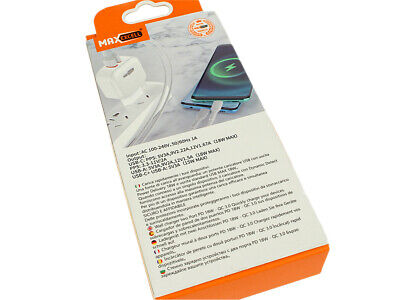 Caricatore USB C PD USB-A QC3.0 18W Caricabatterie 2 In 1 Ricarica Veloce 5V 3A