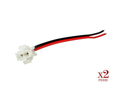 2 PZ Connettori Spinotto Femmine Piatto Con Blocco Di Sicurezza Cavo 15cm