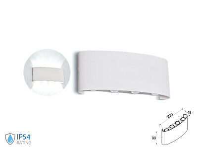 Applique Led Da Parete 8W Neutro 4000K Carcassa Bianca Doppio Illuminazione