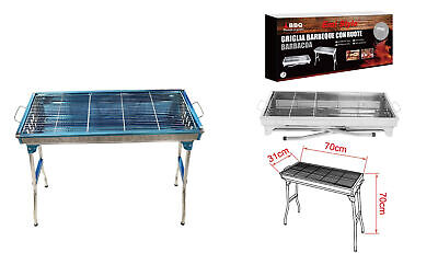 Griglia Barbecue Grande BBQ Carbon 70X31X70cm Acciaio Inox <ul><li>Materiale