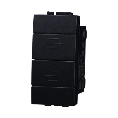 ETTROIT Pulsante Doppio Saliscendi 1P+1P 10A Colore Nero Compatibile Con