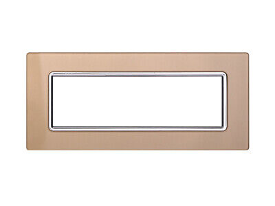 ETTROIT Placca In Vetro Serie Starlight 7P Colore Oro Compatibile Con Vimar