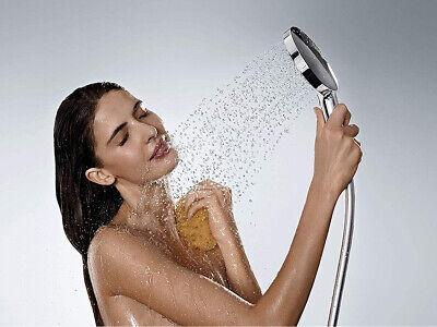 Kit Soffione Doccia + Tubo Flessibile 1,5M Staffa Supporto Da Muro Cromato