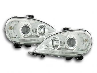 Coppia Fari Fanali Anteriori Tuning classe M W163 98-01 cromato