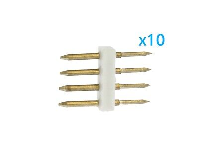 10 PZ Spina Da 4 Pin RGB Passo 12mm Per Collegamento Bobina Led 220V Con