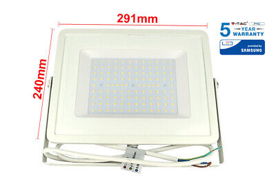 Faro Led Flood Light 100W IP65 Bianco Freddo 6400K Super Slim 30mm Carcassa Bia