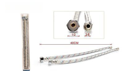 Coppia Tubi Flessibili Per Miscelatore Rubinetto Lungo 40cm Connettore F 1/2" e