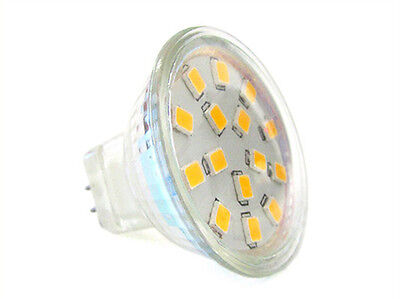 Lampadina LED MR11 3W=30W 12V 24V Bianco Caldo DC 10-30V 15 Smd 2835