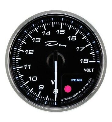 Manometro Strumento 60mm DEPO Voltmetro Volt 8-18 Volts analogico Nero
