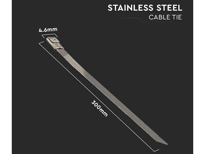 100 Fascette In Acciaio Inox 4.6X300mm Stringitubo Metalliche Inossidabile Per