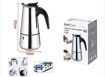 Caffettiera In acciaio Inossidabile 6 Tazze Alta 20cm <ul><li>Riscopri l'arte