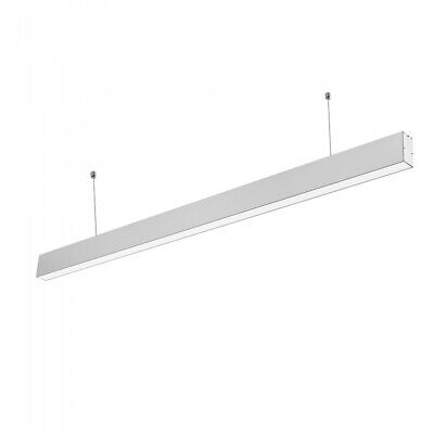 Lampada Led Lineare A Sospensione Slim 120cm 40W Corpo Argento Neutro 4000K