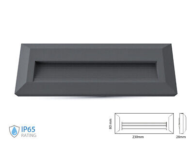 Faretto Luci Led Segnapasso Rettangolare Carcassa Nera 3W Neutro 4000K IP65 Mon