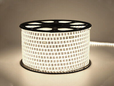 Bobina 100M Striscia Led 220V Bianco Freddo 6500K IP65 Passo 12mm 12W/M