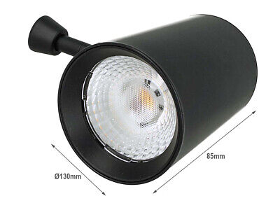 Faro Led Da Binario Trifase 30W 4000LM D85 Carcassa Nera 3000K CRI 80 Angolo 35