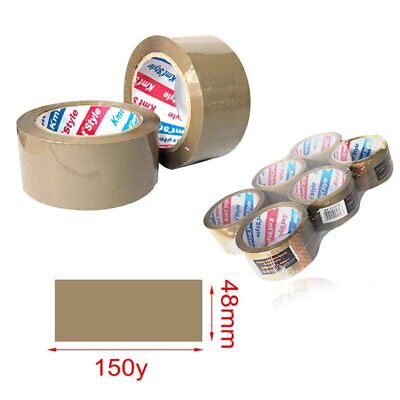 6 Pezzi Nastro Adesivo Marrone 48mm X 150y <ul><li>Nastro Trasparente,