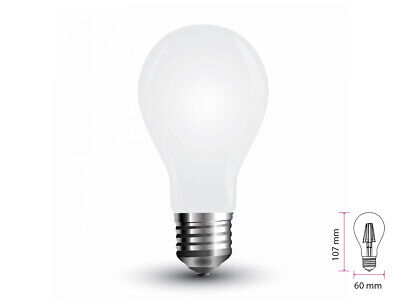 Lampada Led Con Filamento E27 A60 4W Freddo 6400K In Vetro Bianco 360 Gradi SKU