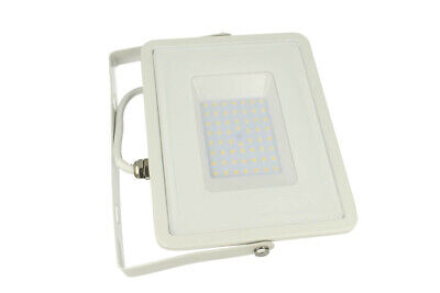 Faro Led Flood Light 50W IP65 Bianco Freddo Super Slim 28mm Carcassa Bianca