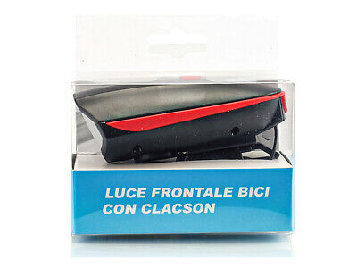 Fanale Bici Anteriore Con Clacson Luci Led Ricaricabile USB 1200mAh 3 Modalita