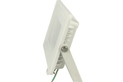 Faro Led Flood Light 30W IP65 Bianco Freddo Super Slim Carcassa Bianca Chip