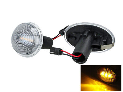 Kit Freccia Laterale a Led Side Marker Lente Trasparente Luce Arancione Per