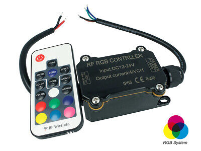 Centralina Led RGB Controller Impermeabile IP65 Telecomando RF Wireless 12V 24V