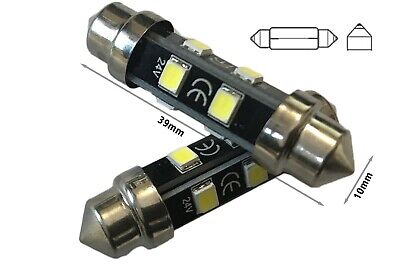 24V Lampada Led Siluro T11 C5W 39mm 8 smd 2835 No Polarita 360 Gradi Bianco