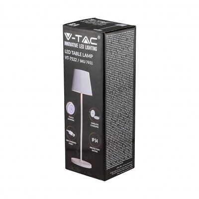 Lampada LED da Tavolo 2W Colore Bianco in Alluminio con caricatore Wireless e