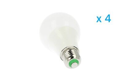 4 PZ Lampade Led E27 Bulbo 9W=80W Bianco Caldo Diametro 60mm Altezza 110mm