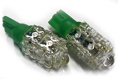 Coppia 2 Lampade Led T10 Con 9 F5 Flux Colore Verde Green 12V 1W <p>