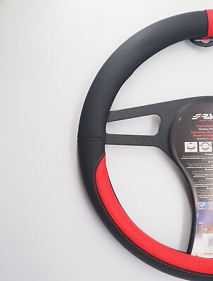 Coprivolante Carrera Red EVO Eco pelle nera con inserti rossi per volanti