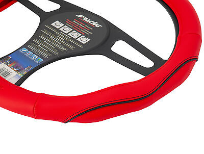 Coprivolante Pretty red Ecopelle rossa inserti neri per volanti diametro