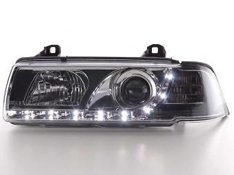 Coppia Fari Fanali Anteriori Tuning Dayline Luci Diurne serie 3 Coupe E36 9