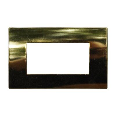 ETTROIT Placca Plastica Serie Venus 4P Colore Oro Lucido Compatibile Con Vimar