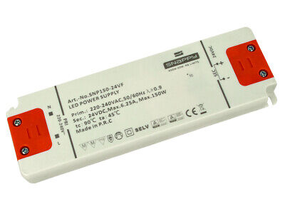 Alimentatore Trasformatore Slim 24V 150W 6,25A 18mm SNAPPY SNP150-24VF <ul>