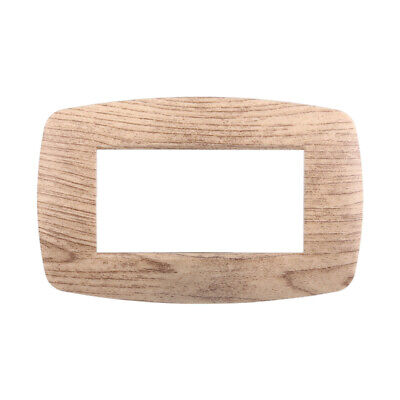 ETTROIT Placca Slim Serie Space 4P Colore Legno Chiaro Compatibile Con Bticino