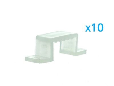 10 PZ Clip Fissaggio Rigido Passo 16X10 mm Per Fissare Bobina Striscia Led Imper