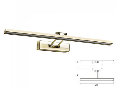 Applique Lampada Led Da Parete Moderna 8W Golden Lunghezza 455mm 3000K Con Brac