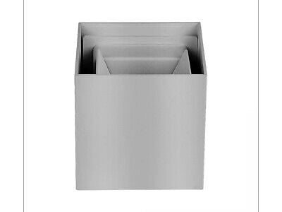 Applique Led Quadrata Da Parete 11W 3000K Carcassa Grigia IP54 Doppio